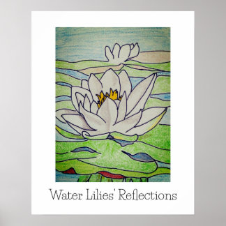Water Lilies' Reflections Poster
