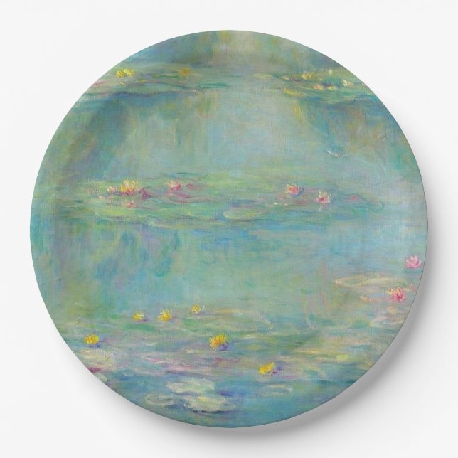 Water Lilies Series by Claude Monet Paper Plate (Front)