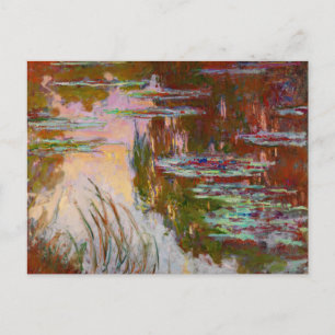 Water-Lilies, Setting Sun Monet Fine Art Postcard