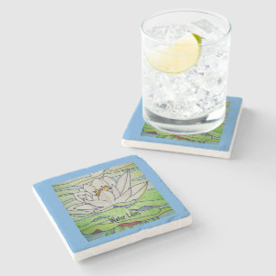 Water Lilies Stone Coaster