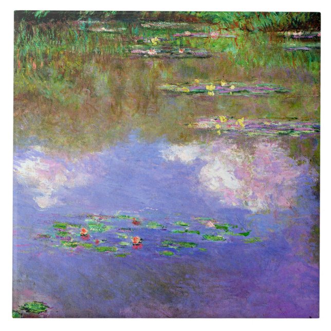 Water Lilies, The Clouds, Ceramic Tile (Front)