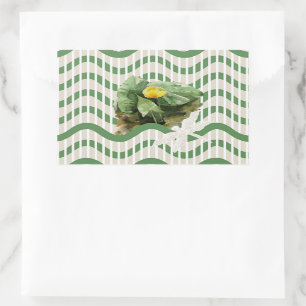 Water Lilies watercolor striped seamlesstexture Rectangular Sticker