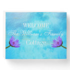 Water Lilies Welcome Cottage Wood Box Sign