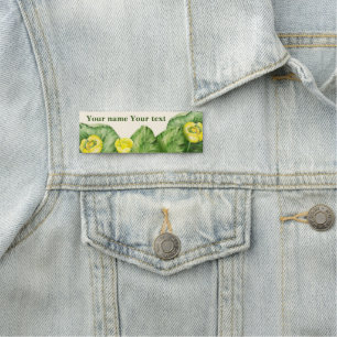 Water Lilies yellow watercolor Name Tag