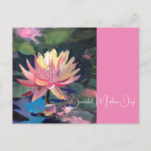 Water Lillie , pink flower Postcard