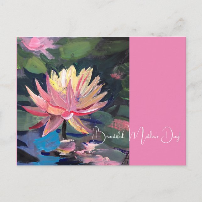 Water Lillie , pink flower Postcard (Front)