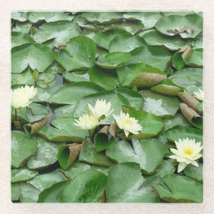 Water Lillies Glass Coaster