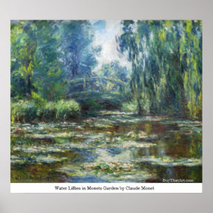 Water Lillies in Monets Garden by Claude Monet Poster