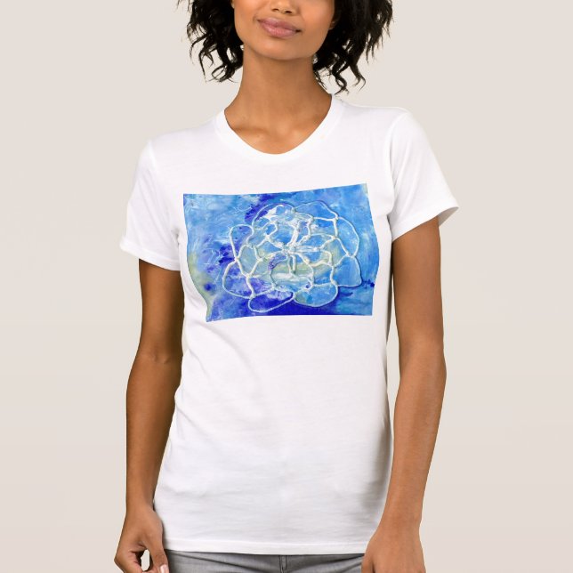 Water Lily Absract on Plain White T T-Shirt (Front)