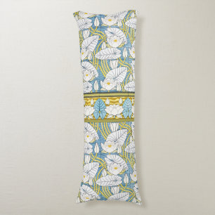 Water Lily Art Nouveau Floral Body Cushion