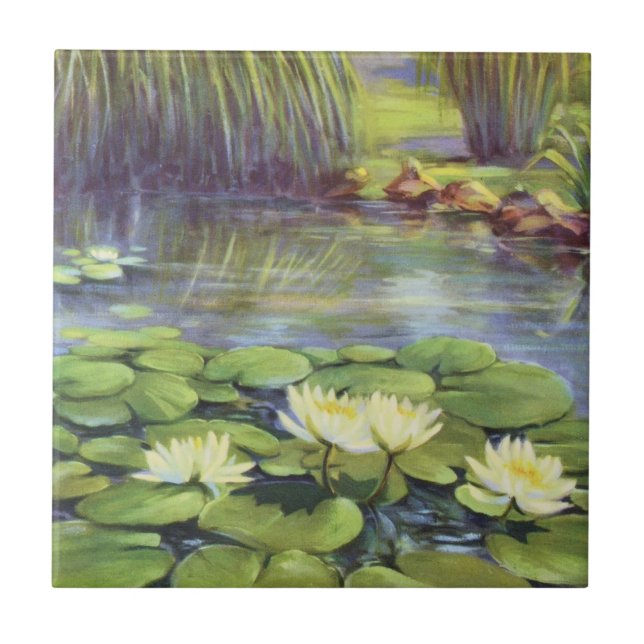 Water Lily by Cargill, 1937 Ceramic Tile (Front)