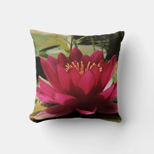 Water Lily Floral Asian Decor Cushion
