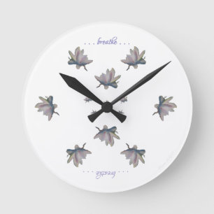 Water Lily Flower Maureen Girard Lotus Meditation Round Clock