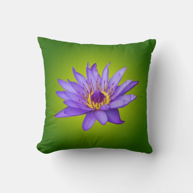 Water Lily Flower Pond Aquatic Purple Water Bloom Cushion (Front)