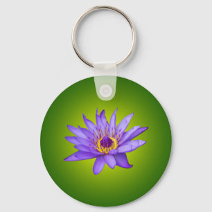 Water Lily Flower Pond Aquatic Purple Water Bloom Key Ring