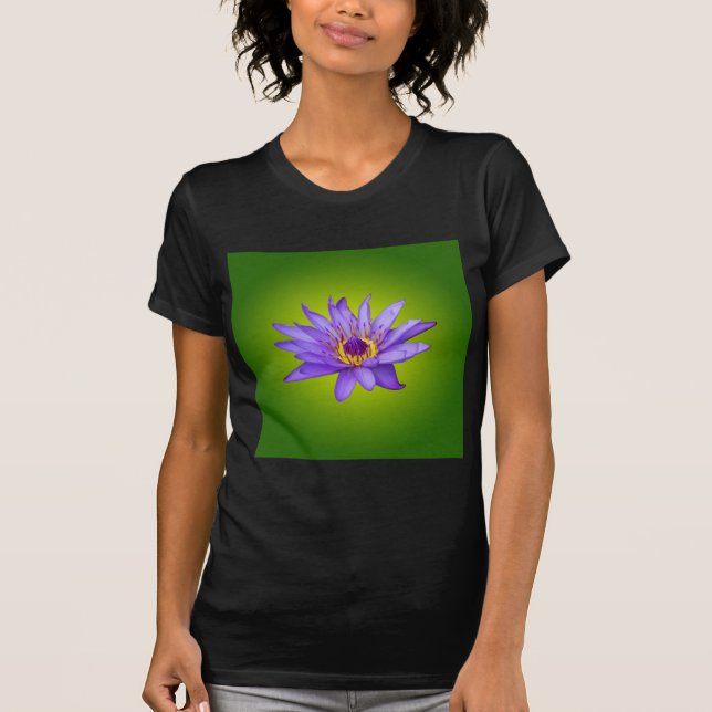 Water Lily Flower Pond Aquatic Purple Water Bloom T-Shirt (Front)