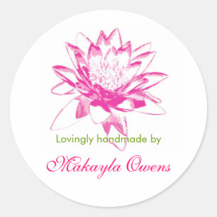 Water Lily Labels for Handmade Items