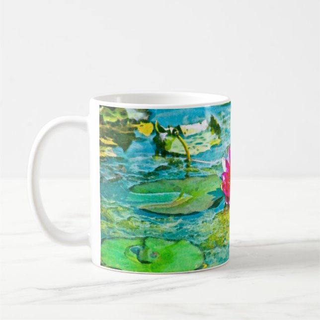 Water Lily Lilypad Coffee Mug (Left)
