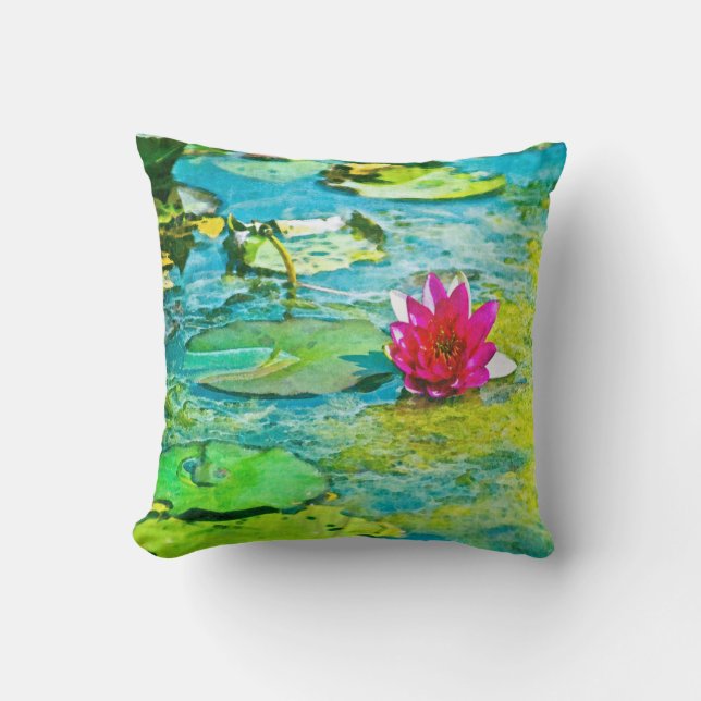 Water Lily Lilypad Cushion (Front)