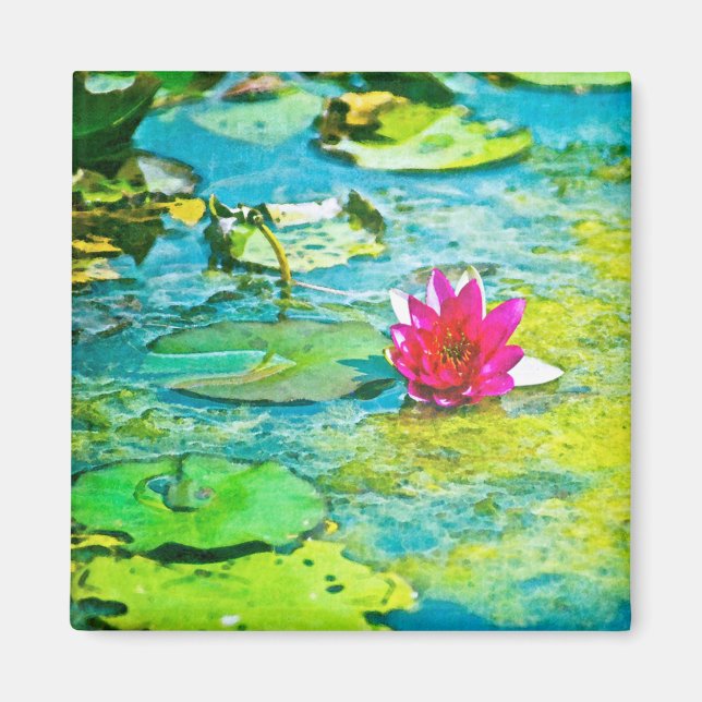Water Lily Lilypad Magnet (Front)