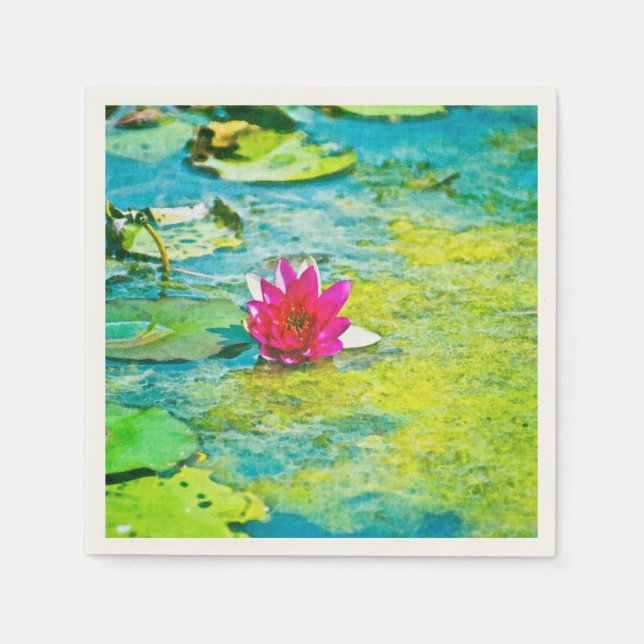 Water Lily Lilypad Napkin (Front)
