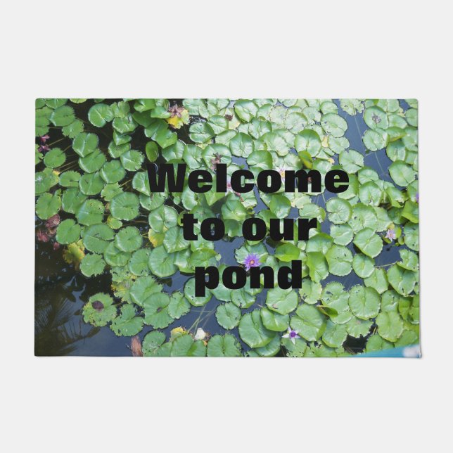 Water lily pads Welcome to our Pond Doormat (Front)