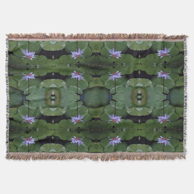 Water Lily Pattern Throw Blanket (Front)