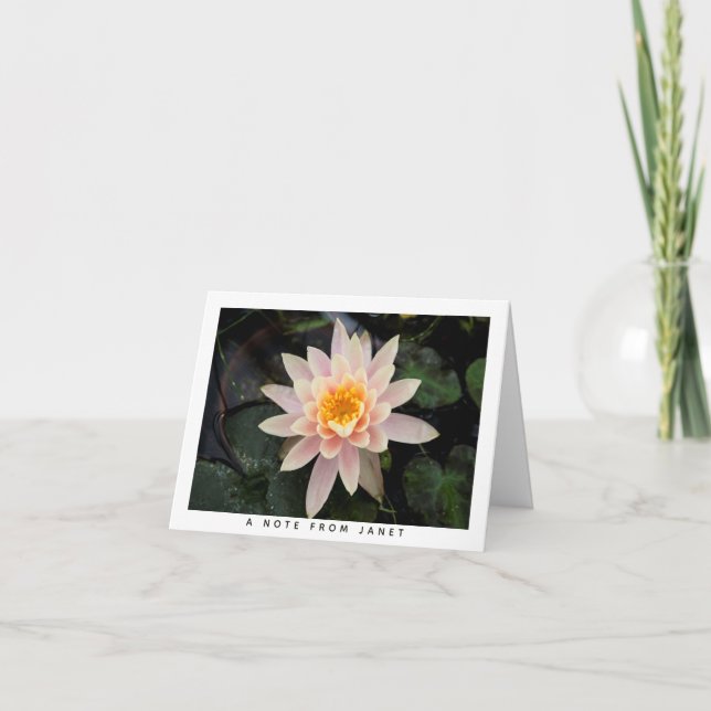 Water Lily Personalised Note Card (Front)