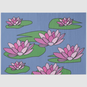 Water Lily Pink Floral Flowers Tissue Paper
