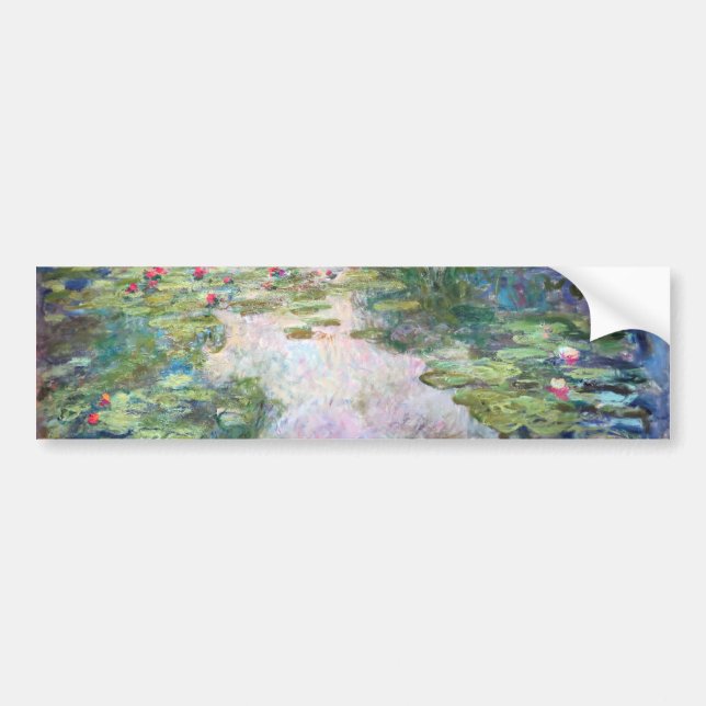 Water Lily Pond at Giverny, Claude Monet Bumper Sticker (Front)