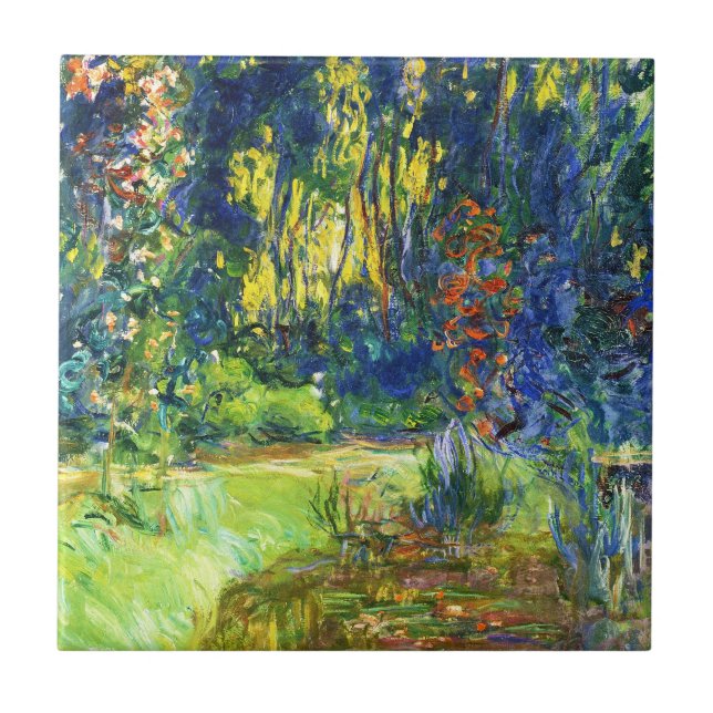 Water Lily Pond Claude Monet cool, old, master, ma Ceramic Tile (Front)