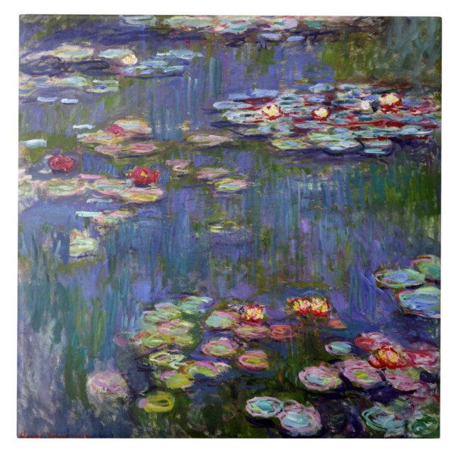 Water Lily Pond, Monet Ceramic Tile (Front)