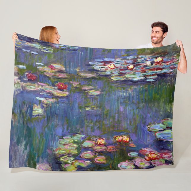 Water Lily Pond, Monet Fleece Blanket (In Situ)