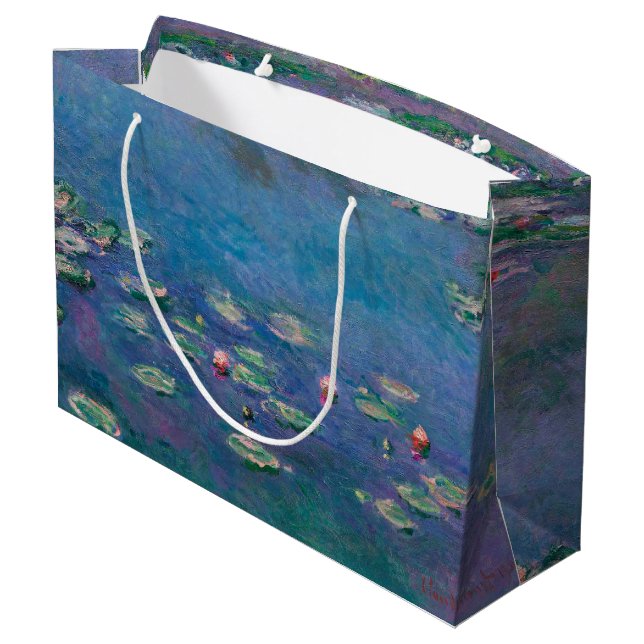 Water Lily Pond, Monet Large Gift Bag (Back Angled)
