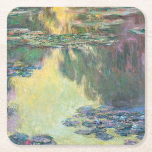 Water Lily Pond, Monet Square Paper Coaster