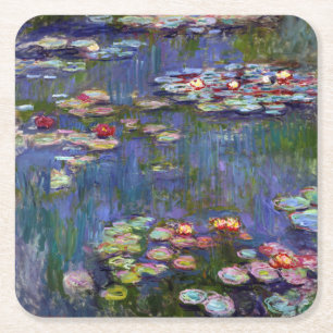 Water Lily Pond, Monet Square Paper Coaster