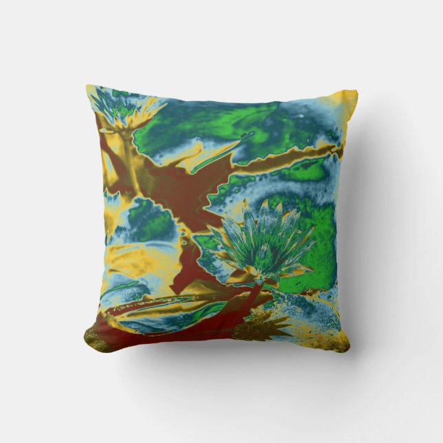 Water Lily Pop Art Cushion (Front)