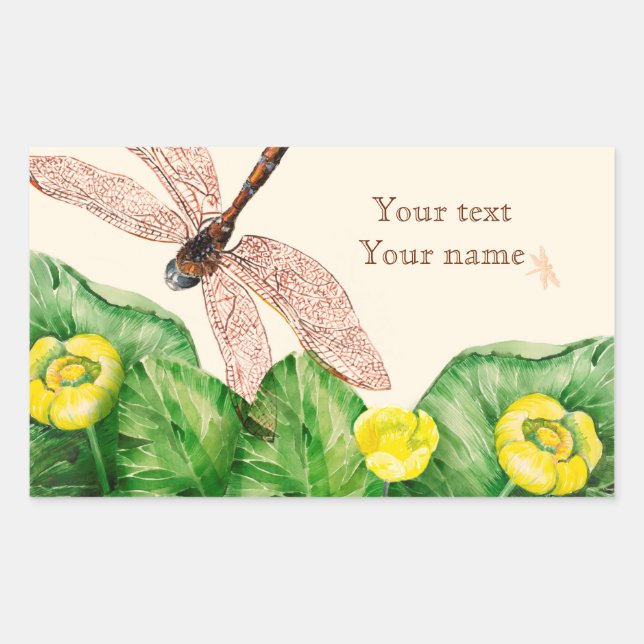 water-lily rectangular sticker (Front)