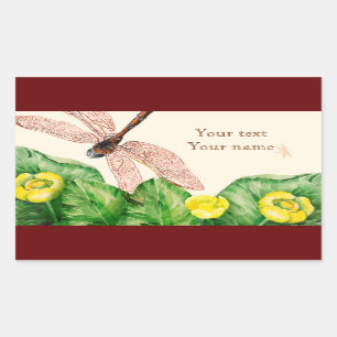 water-lily rectangular sticker