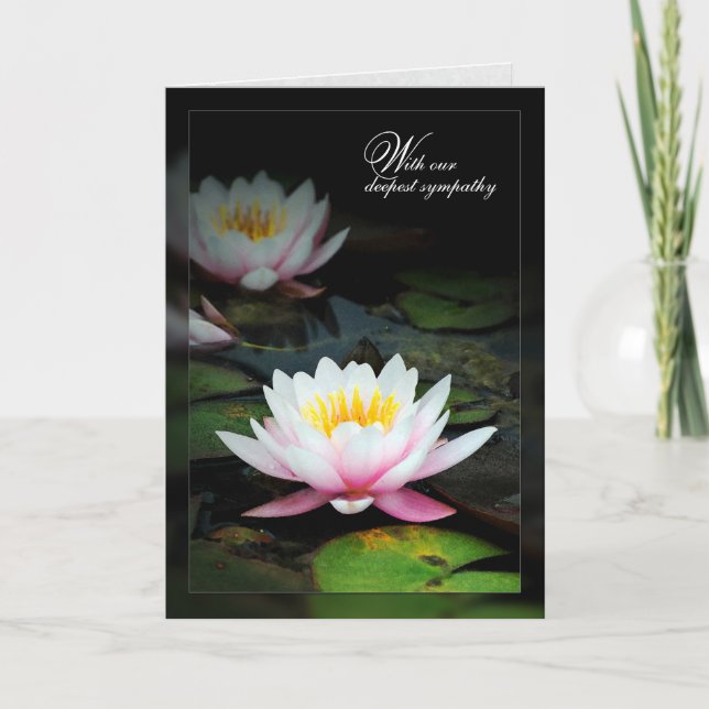 Water Lily reflection sympathy Card (Front)