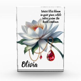 Water Lily & Ruby July Verse Photo Block
