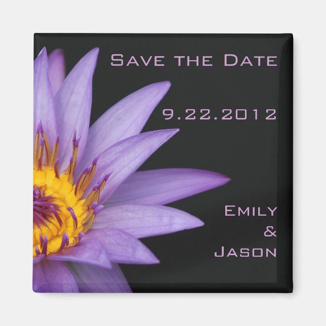Water Lily Save the Date Magnet (Front)