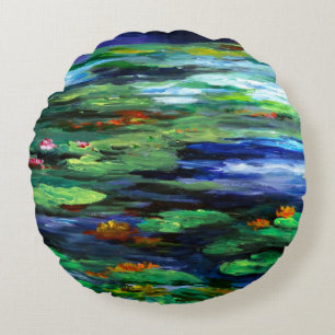 Water Lily Somnolence 2010 Round Cushion