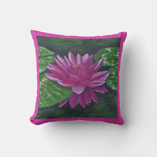Water Lily Throw Pillow (Front)