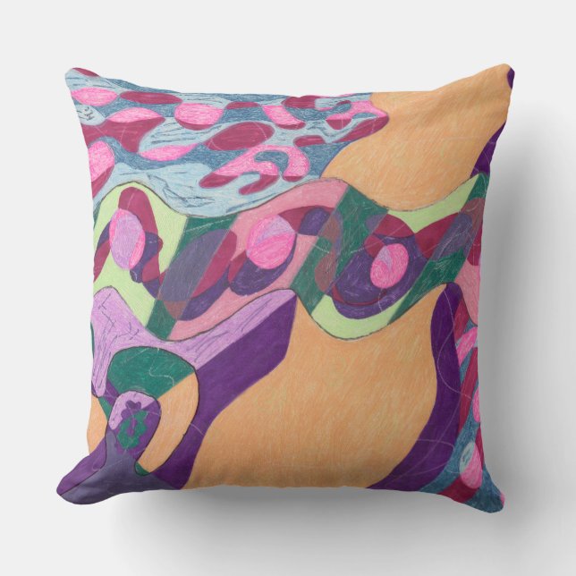"Water Line" Abstract Art Cushion (Front)