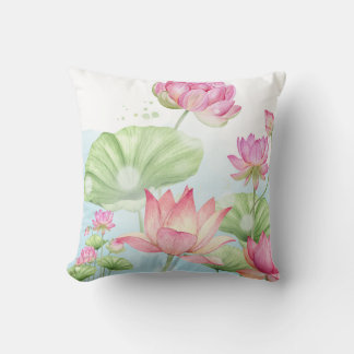 Water Lotus Square Pillow