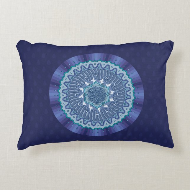 Water Mandala Accent Pillow (Front)