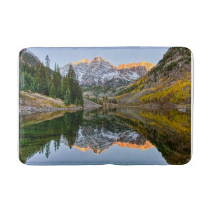 Water   Maroon Bells Lake Aspen Trees Bath Mat