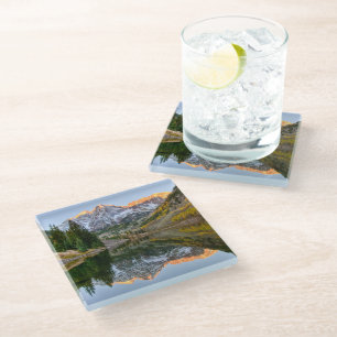 Water   Maroon Bells Lake Aspen Trees Glass Coaster