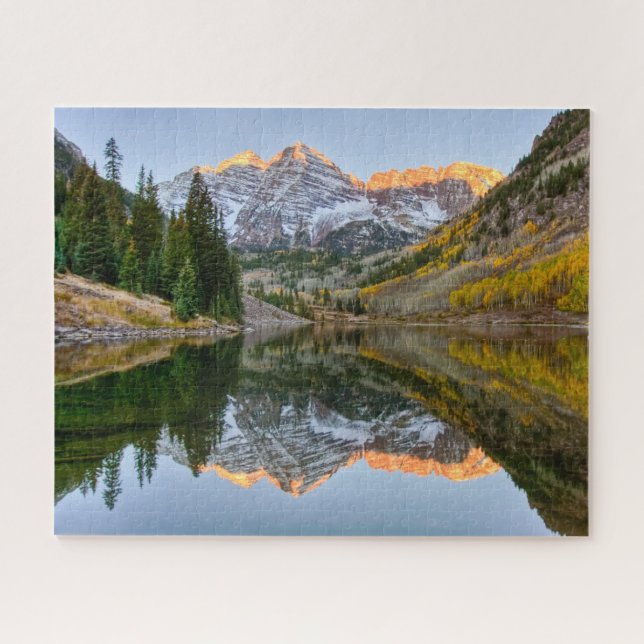 Water | Maroon Bells Lake Aspen Trees Jigsaw Puzzle (Horizontal)
